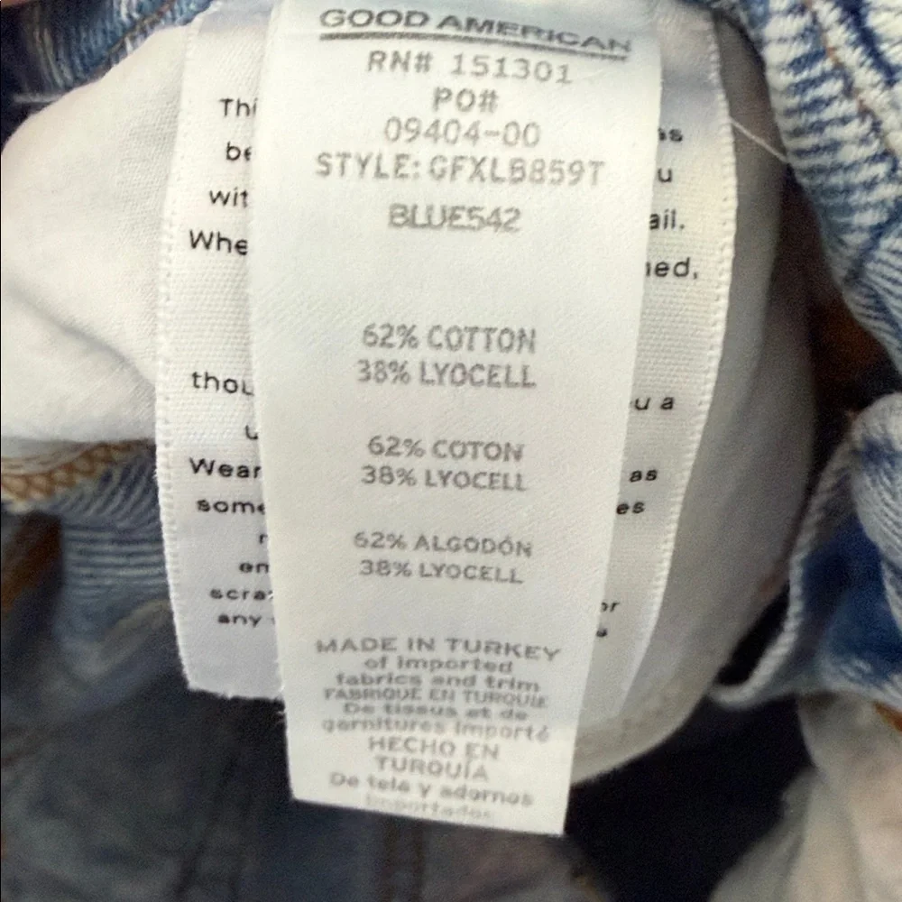 GOOD AMERICAN Women's Light Blue Distressed Wide Leg Jeans size 00/24 - Picture 11 of 14